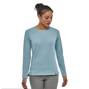 Patagonia W's R1 Crew Top Sz Small Soft Blue Gorpcore Climbing Hiking Camping
